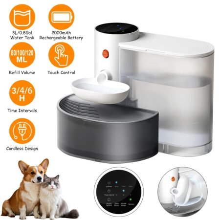 3L Smart Cordless Pet Water Fountain - Auto Water Dispenser for Dogs & Cats