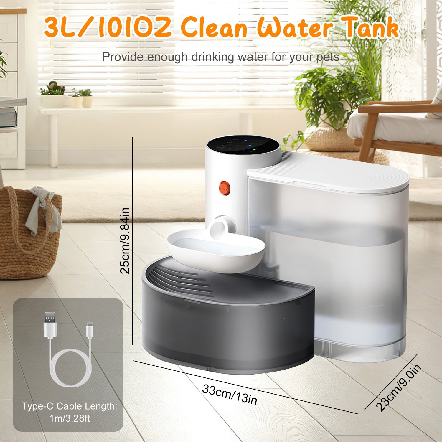 3L Smart Cordless Pet Water Fountain - Auto Water Dispenser for Dogs & Cats - Image 4