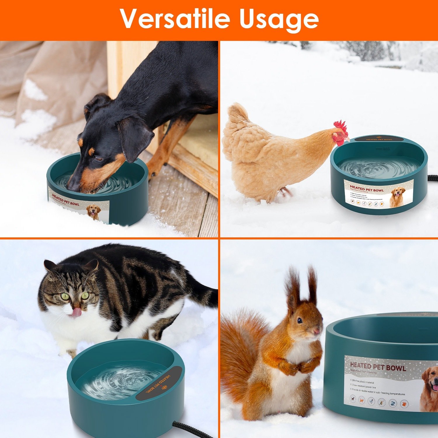 Heated Pet Water Bowl – 2.2L Thermostatic Water Bowl for Dogs & Cats - Image 6