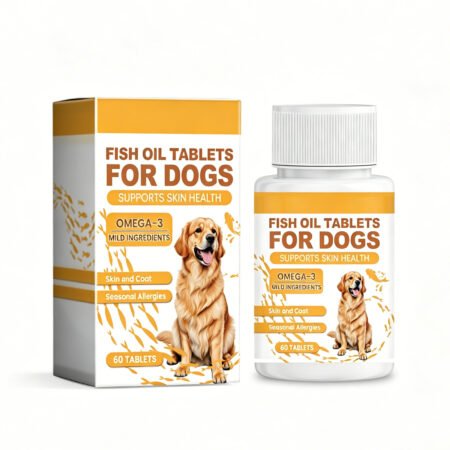 Fish Oil Tablets for Dogs - Omega 3 for Itchy Skin, Shedding & Shiny Coat | 60 Chews