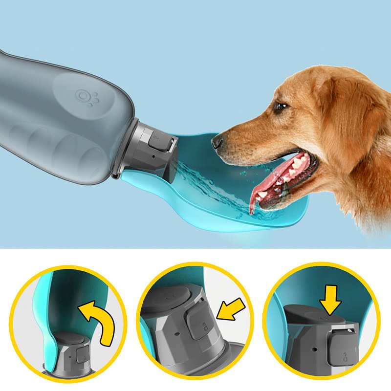 Portable Dog Water Bottle - 800ml Leakproof Travel Water Dispenser with Bowl for Walking Hiking - Image 8