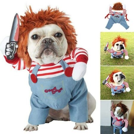 Halloween Dog Costume - Funny Horse Riding Pet Outfit for Small Medium Dogs