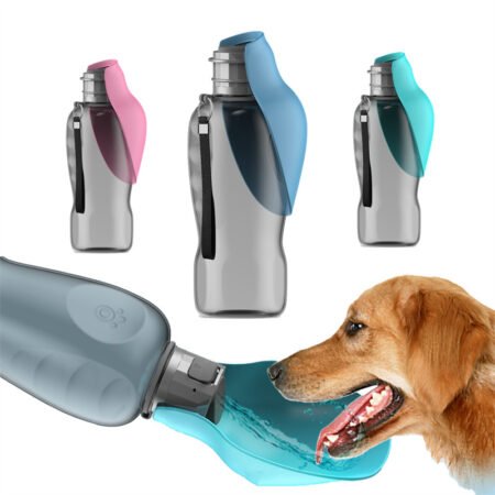 Portable Dog Water Bottle - 800ml Leakproof Travel Water Dispenser with Bowl for Walking Hiking