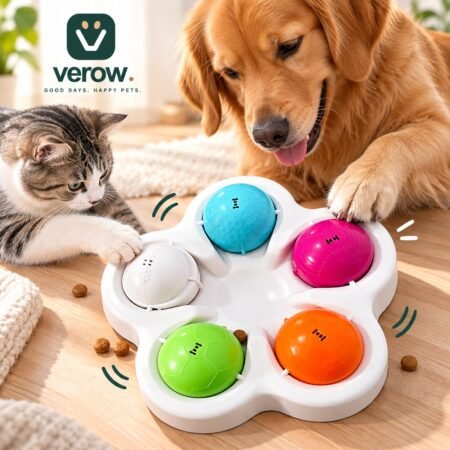 White PP Pet IQ looking for food toy with a diameter of 22cm and height of 8.5cm