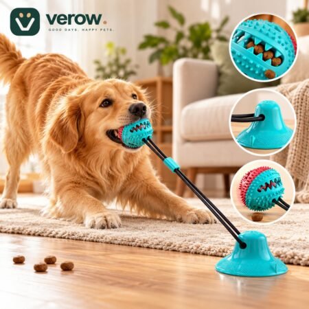 Dog Suction Cup Tug Toy - Interactive Chew Toy & Teeth Cleaning for Dogs by Verow